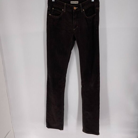 Acne Jeans 29W 34L Hex Earth Brown Slim Leg Jeans - Picture 1 of 5